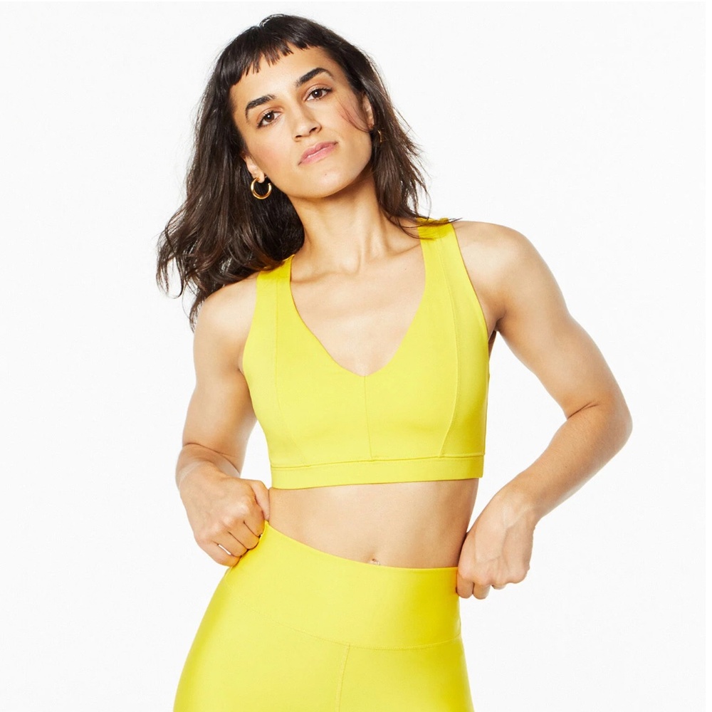 Year of Ours x Soulcycle Recycled Work Out Bra in Vibrant Yellow